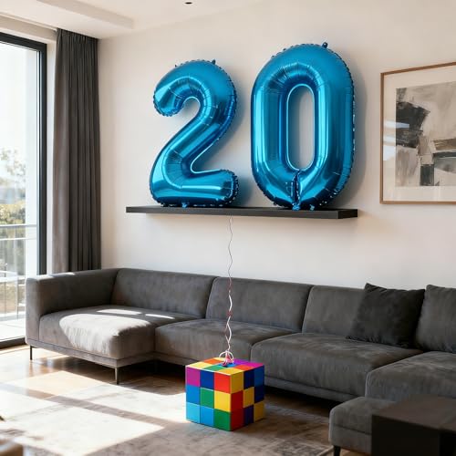 40 Inch Large Blue Foil Helium Number Balloon for Parties