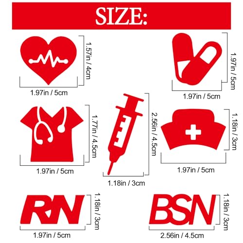 Nursing School Graduation Stickers - 88 Pack Medical Party Decals
