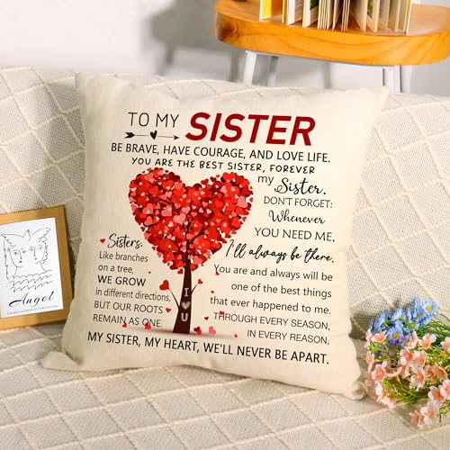 Sister Elephant Decorative Throw Pillow Cover - 18x18 Inch Gift