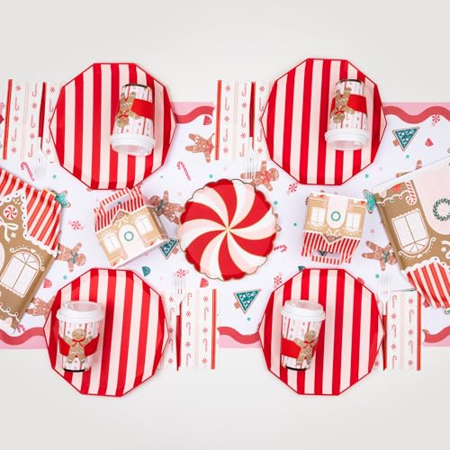 Gingerbread House Paper Plates - 8 Pack for Holiday Parties & Christmas Dinner