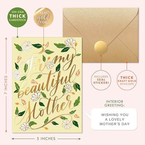 Sweetzer & Orange Premium Mother’s Day Card - 5x7” Gold Foil