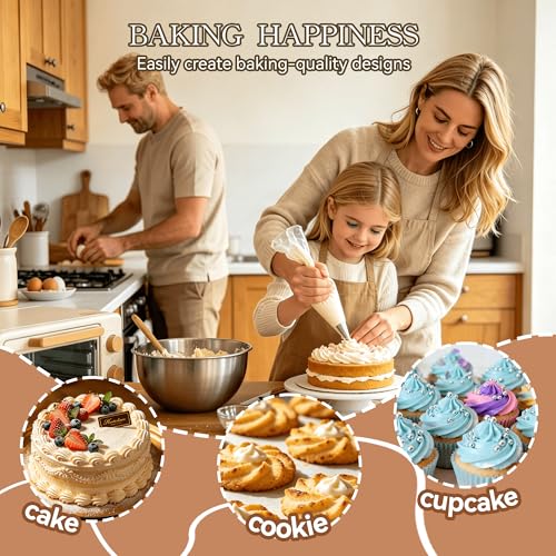 8-Piece Large Stainless Steel Piping Tips Set for Cake Decorating