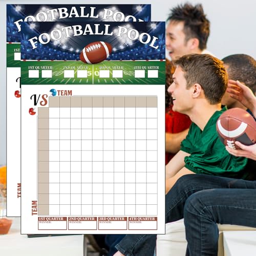 Atiloy 2PCS Large Football Pool Posters - 100 Grids, 16x23.5in