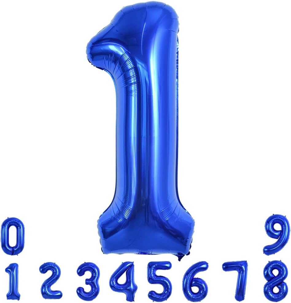 TONIFUL 40-Inch Navy Blue Number 1 Balloon - Large Foil Mylar Decoration for Birthdays & Celebrations