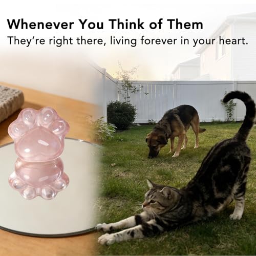 Nuyviare Pet Loss Sympathy Gift, Rose Quartz Heart Crystal Keepsake