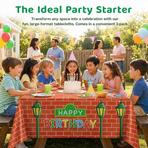 Cookie Tablecloths - 3 Pcs Disposable 54 x 108 Inch for Birthday Party