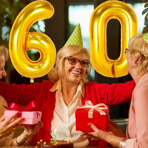 42 Inch Gold Number 60 Balloon - 60th Birthday Party Decoration