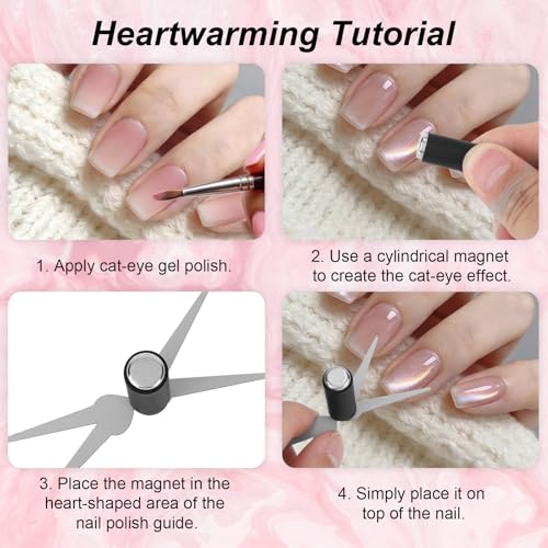 BOXOB 4-Piece Cat Eye Magnet Tool Set for Nail Art Design
