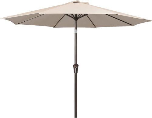JEAREY 9FT Outdoor Patio Umbrella - Market Umbrella with Push Button Tilt & Crank | UV Protection & Waterproof (Cream Beige)