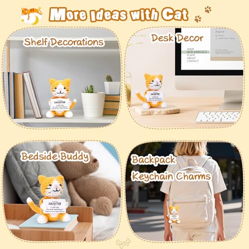 Handmade Crochet Cat Plush for Daughter - Cute Gift Idea