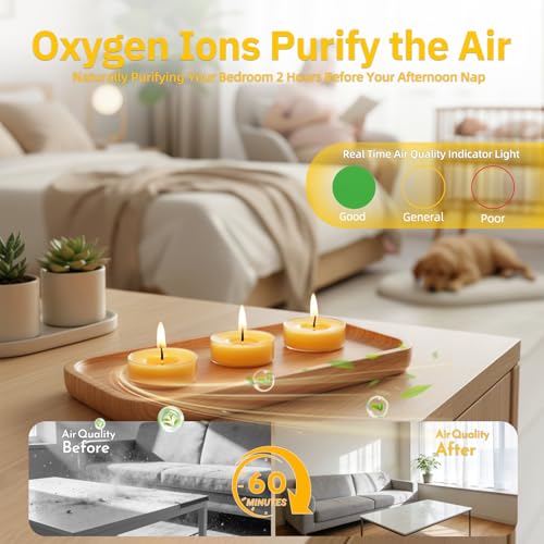 MAKALONE 12-Pack Pure Beeswax Tea Light Candles, 2-Hour Smokeless Burn