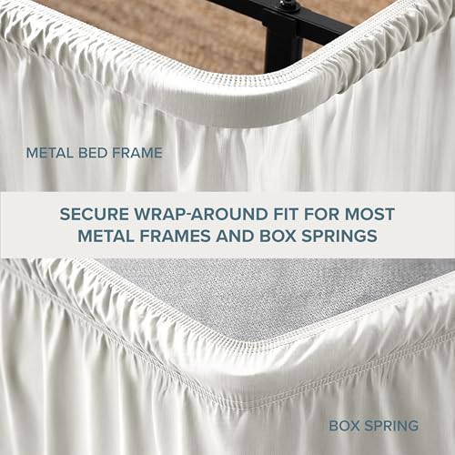 Bare Home Cream Wrap Around Bed Skirt - 15 Inch Drop, Adjustable Fit