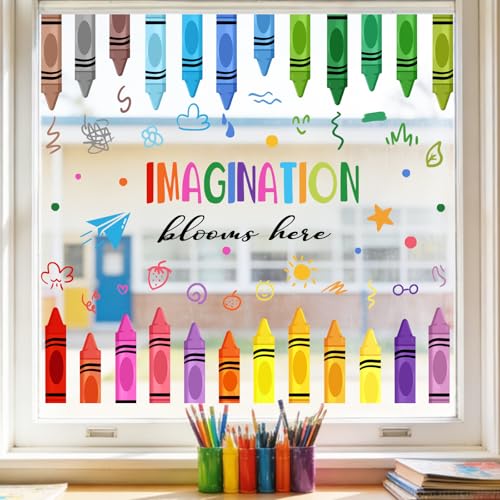 Colorful Crayon Window Clings - Back to School Decor