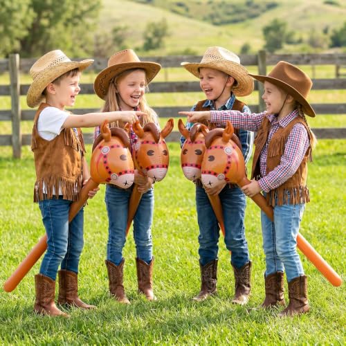 37-Inch Inflatable Horse Head Stick Balloons - Brown, 2-Pack