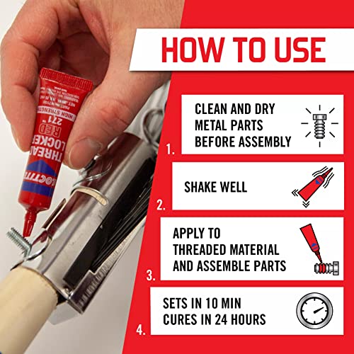 Loctite Threadlocker Red 271 - 12 Pack, Permanent Sealant for Fasteners