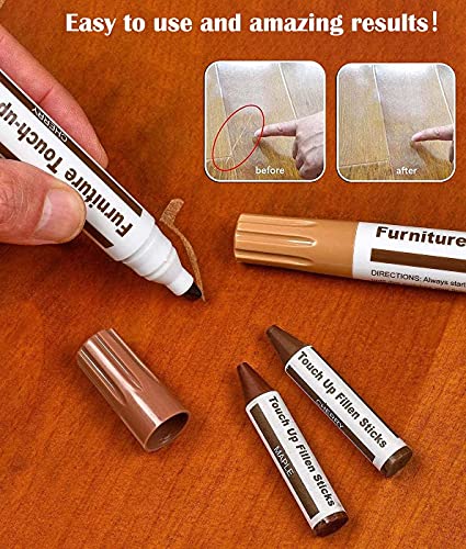 DAIXISM 21-Piece Furniture Repair Kit with Markers & Wax Sticks for Scratch and Ding Fix