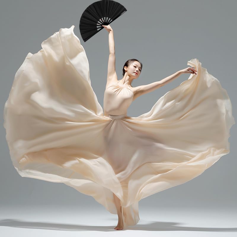 Large Black Folding Fan for Dance, Festivals & Parties