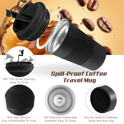 12oz Vacuum Insulated Stainless Steel Travel Coffee Mug - Leak Proof