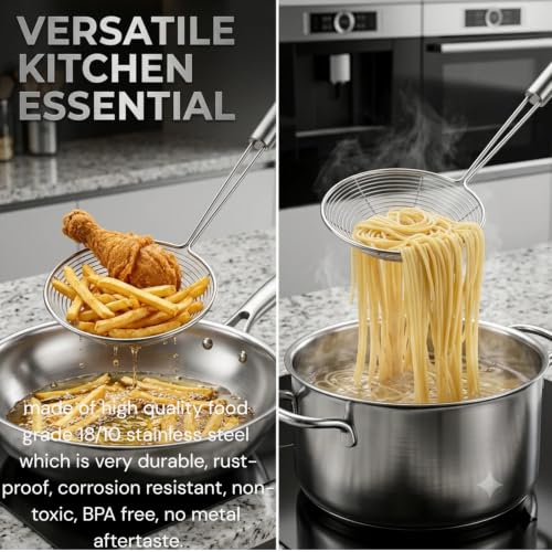 Cyoufine 13.7-inch Stainless Steel Spider Strainer Skimmer Spoon