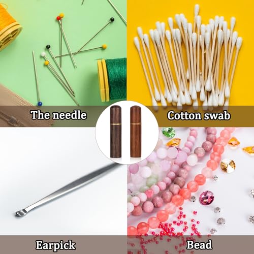 2Pack Portable Wooden Toothpick Holder - Waterproof Pocket Storage Case