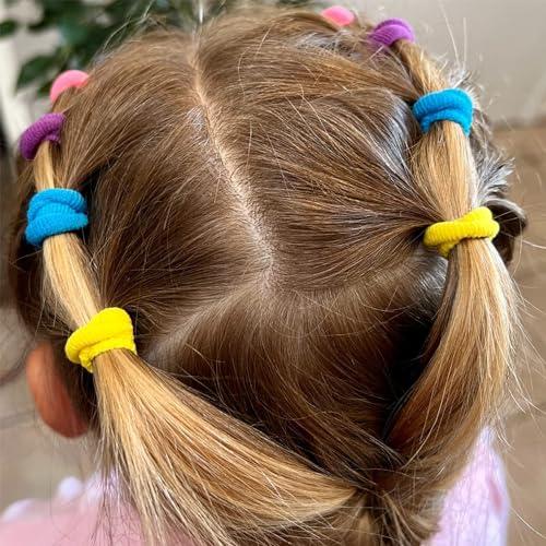 Cotton Baby Hair Ties 150PCS - Soft Seamless Elastic Hair Bands for Toddler Girls