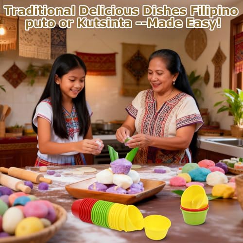 24 Pcs Silicone Puto Mold Cups - BPA-Free & Non-Stick for Kutsinta