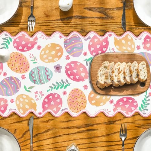 Easter Table Runner 72 Inch Spring Bunny Egg Dining Decor