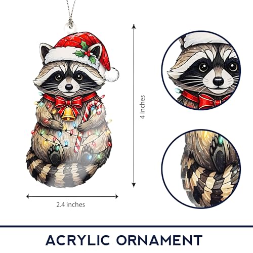 Raccoon Christmas Ornament - Funny Holiday Animal Decor - White Elephant Gift