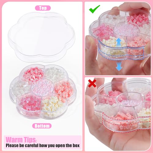 Kikonoke 3D Bow Nail Art Charms & Pearls Kit - 400Pcs DIY Rhinestones