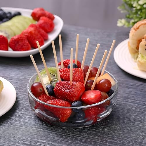 4-Inch Natural Bamboo Skewers - 200 Pack for Appetizers & BBQ