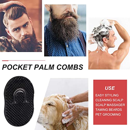 Difenni Portable Palm Grooming Set 6 Pack Scalp and Beard Brushes