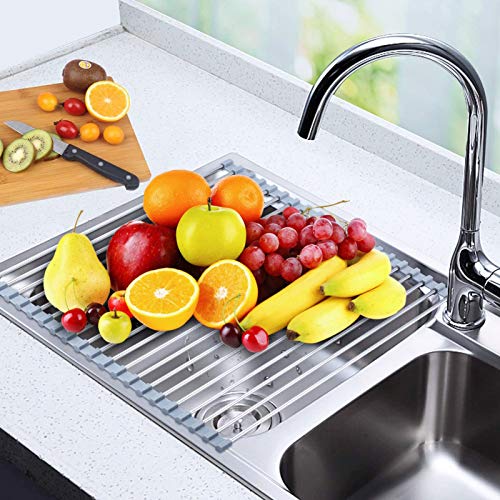 Searik Roll-Up Over the Sink Dish Drying Rack - 17.7" x 11.8" Gray