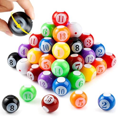 JOYIN 36-Pack 8-Ball Pool Fidget Spinners for Kids Party Favors, 1.3 Inch, Safe & Durable