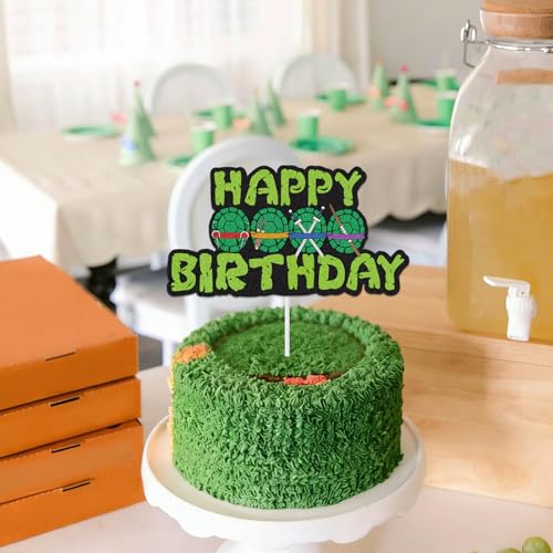 Turtle Cake Topper for Birthday Parties - Glitter Decor