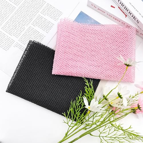 Quacc African Exfoliating Net Sponge - Pink Long Nylon Bath Mesh