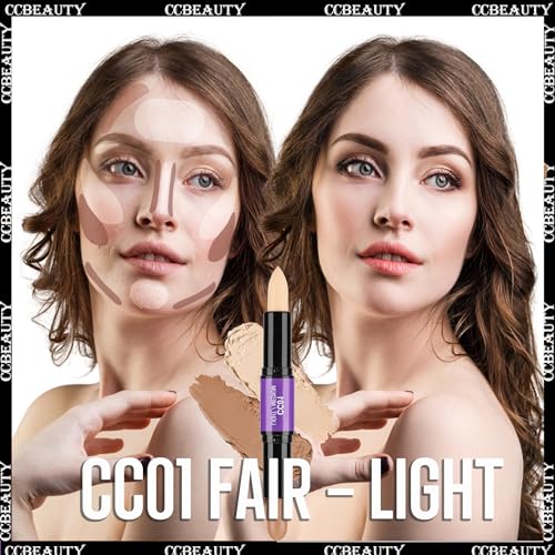 CCbeauty 2-in-1 Cream Contour and Highlighter Stick Waterproof