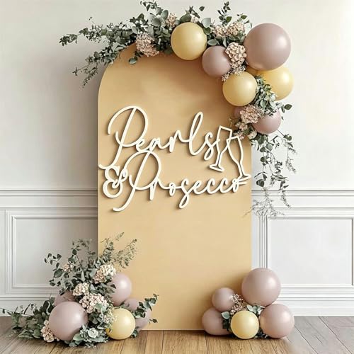 Pearls and Prosecco Wooden Sign for Bridal Shower and Wedding Decor
