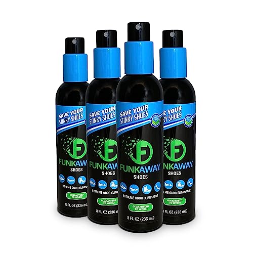 FunkAway Odor Eliminating Spray for Shoes & Gear - 8 oz (4 Pack)