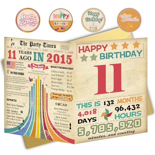 11th Birthday Card for Boys & Girls - Eco-Friendly Keepsake