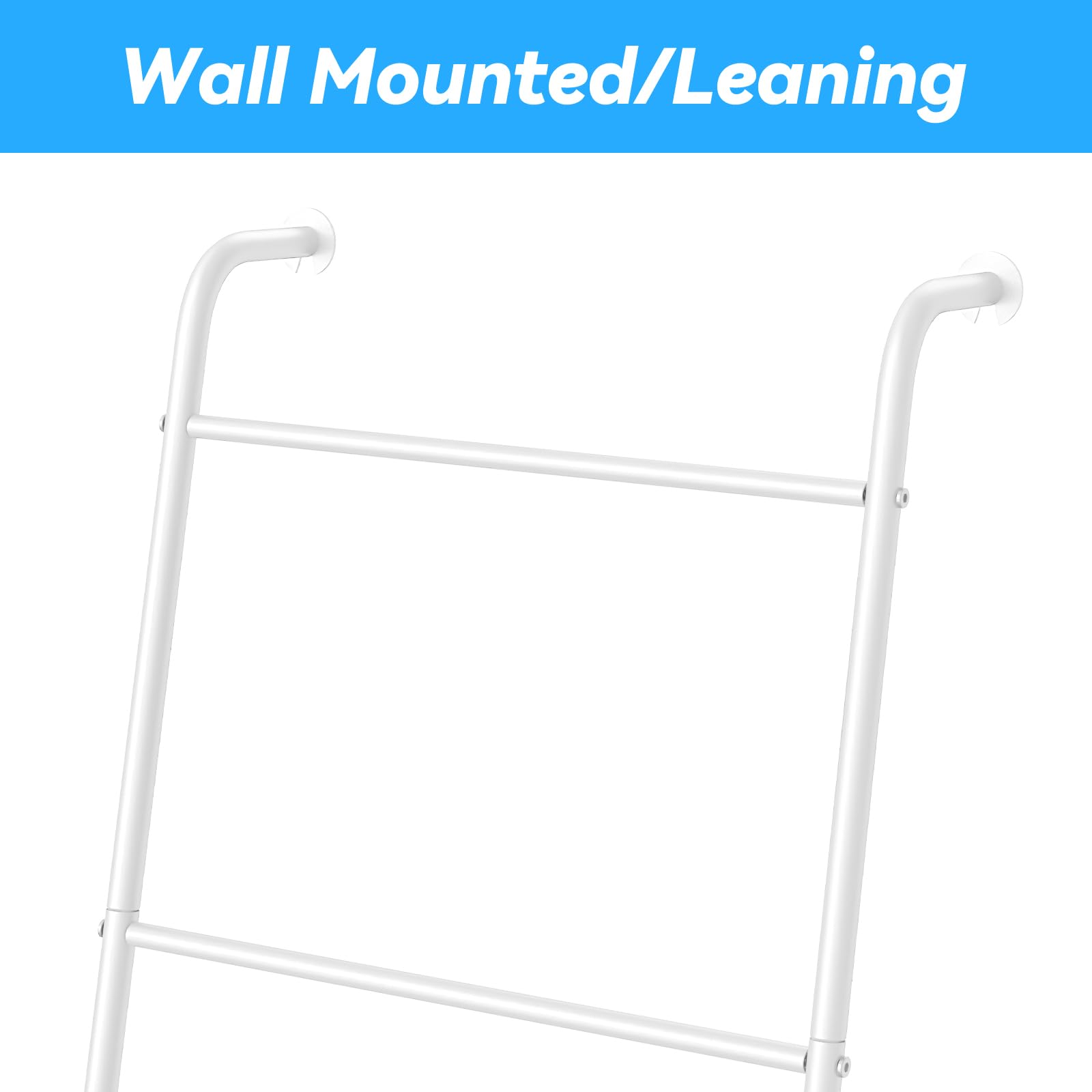 ABQ Blanket Ladder Outdoor Towel Rack for Pool, Decorative Metal Holder for The Living Room Bathroom, White