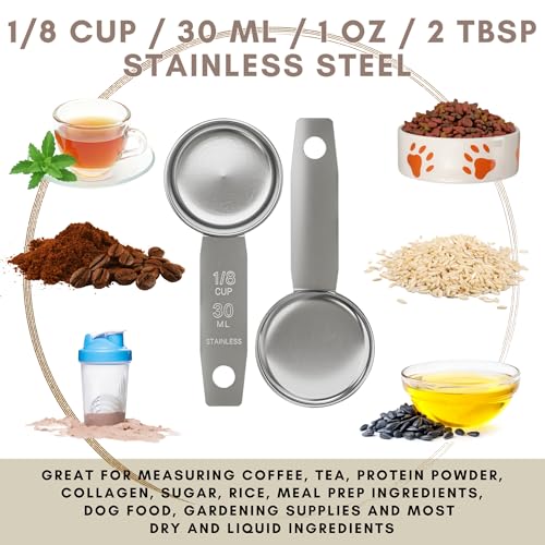 1/8 Cup Stainless Steel Measuring Cup - 30 ml Coffee Scoop