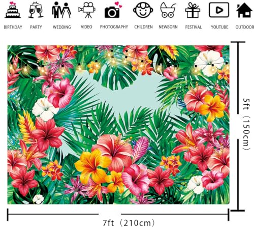 Tropical Palm Leaves Backdrop for Summer Parties - 7x5FT Vinyl