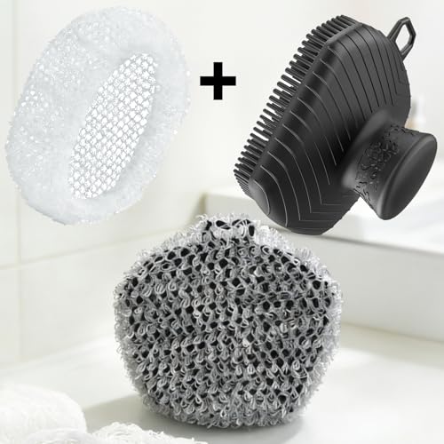 RamPula African Net Face Scrubber & Exfoliating Sponge, 2 Pcs White