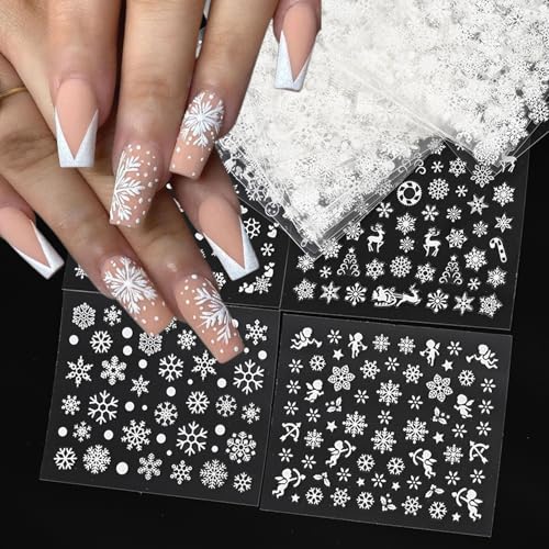 IDDFEVE 30 Sheets Christmas Nail Stickers Winter Snowflake Decals