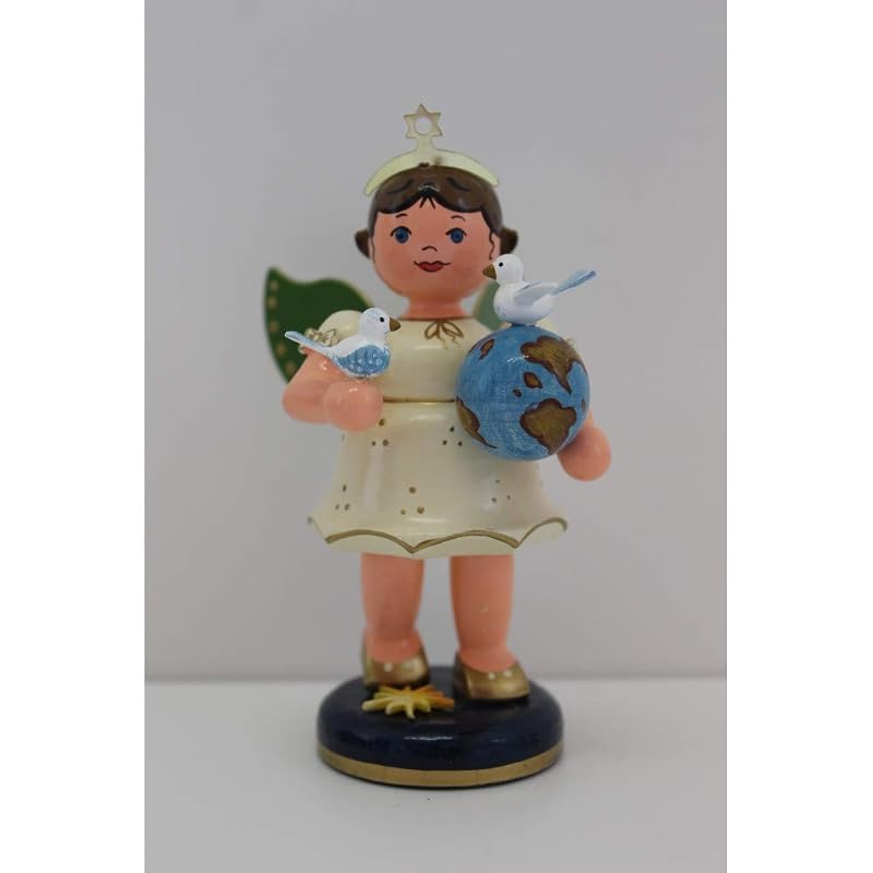 Hand Painted German Christmas Angel 10 cm / 4 in - Hubrig Volkskunst