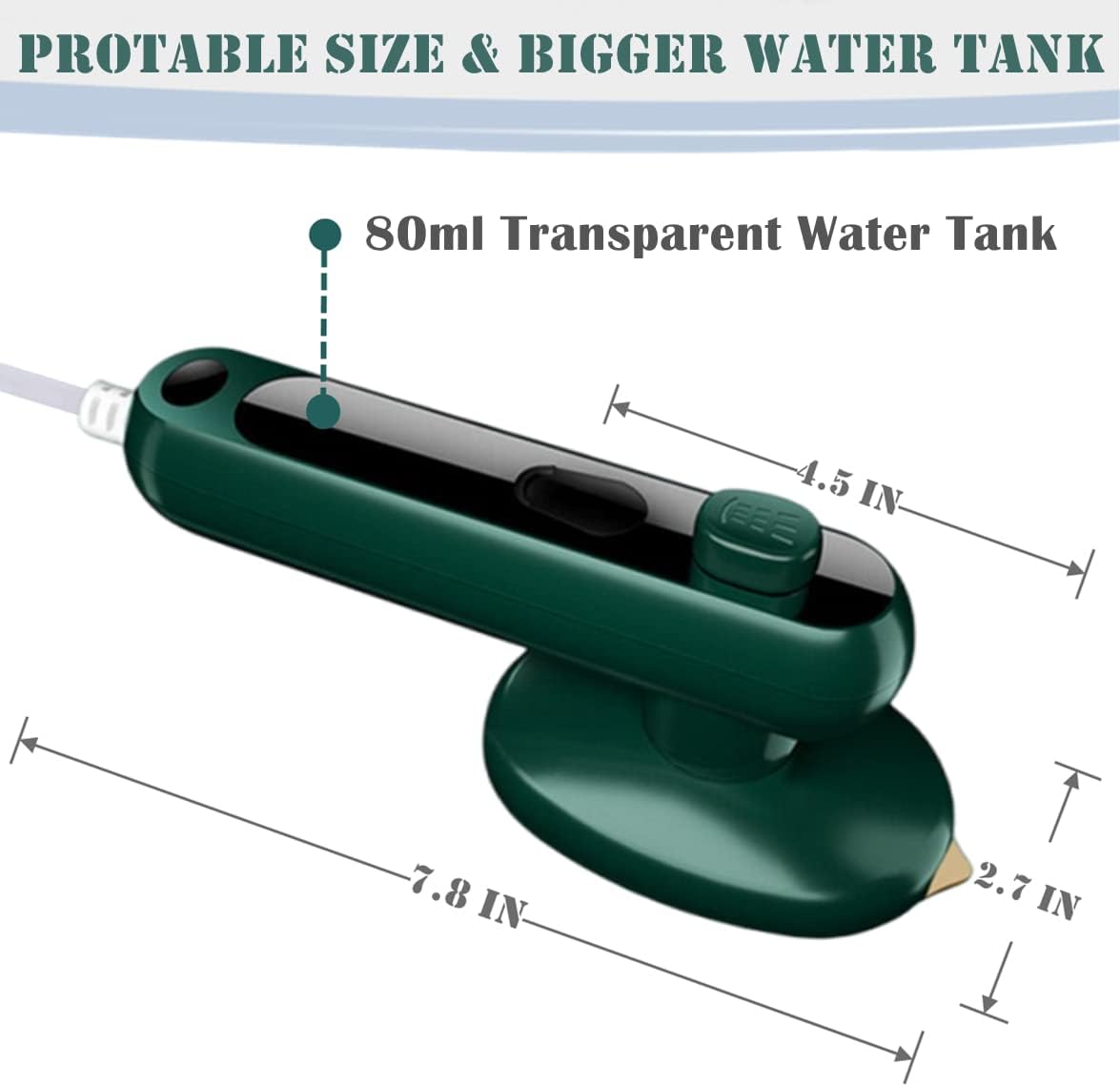 Skiennix Mini Travel Iron - Portable Iron for Clothes with Dry & Wet Ironing | Green Color