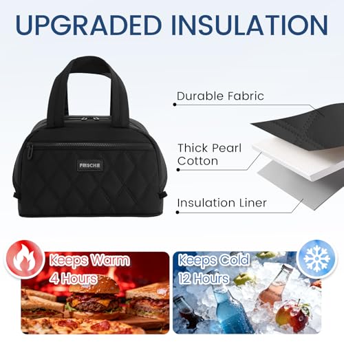 SODEER 10L Black Insulated Leakproof Lunch Bag for Work & Travel