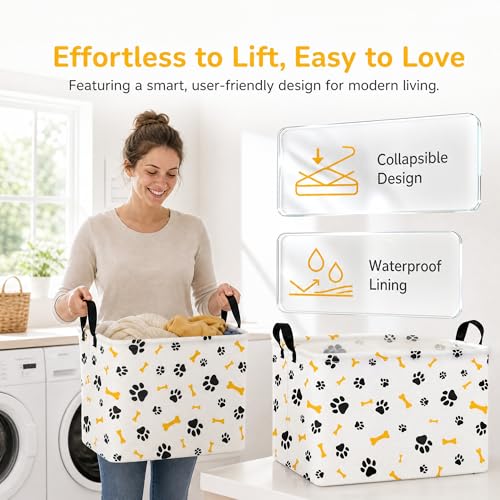 Large Dog Toy Storage Basket - Collapsible Organizer Bin