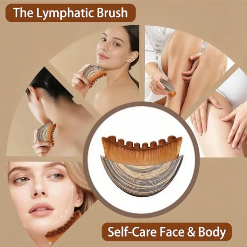 LHJL Lymphatic Contour Face Brush, Manual Drainage Massager & Sculpting Tool