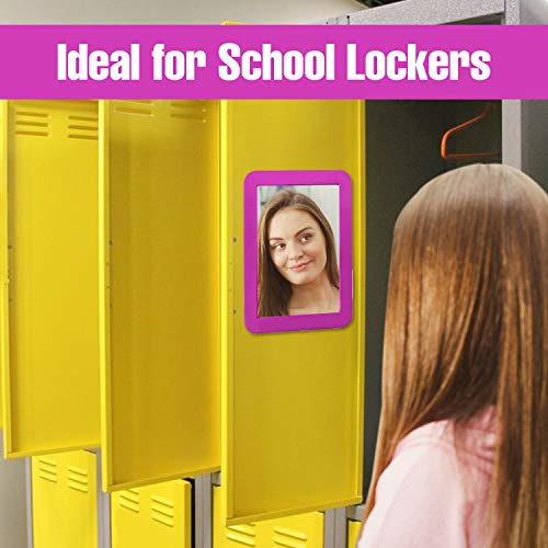 CEREM 5x7 Magnetic Locker Mirror – White Frame Real Glass Makeup Mirror